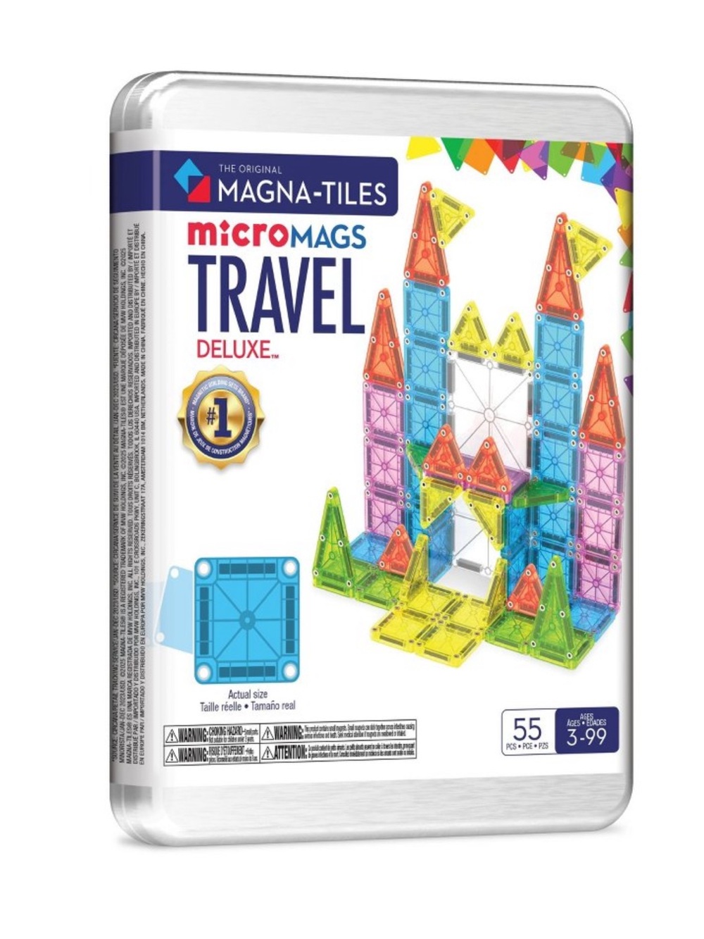 Magna-Tiles microMags 55 piece Deluxe Travel in Storage Tin
